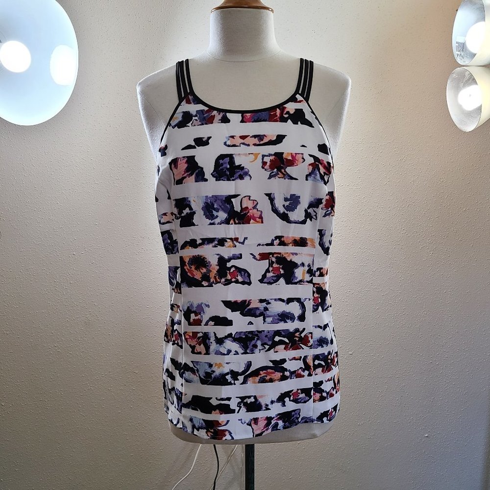 White House Black Market Floral Print Top